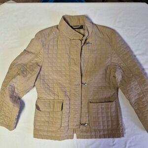 Harve Benard by Bernard Holtzman Quilted Toggle Jacket Tan Women's Size L